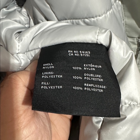 Andrew Marc Flight Satin Puffer Silver Jacket Removable Hood Size $275 Size L - Picture 7 of 9